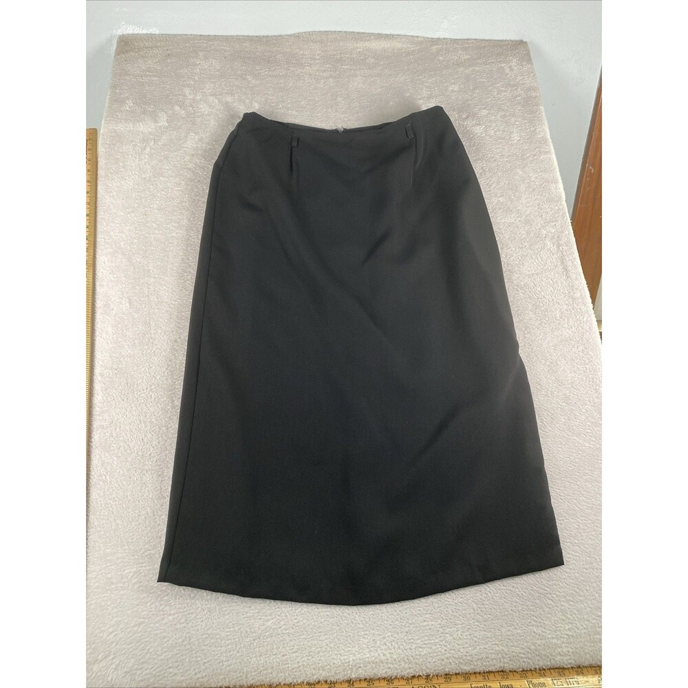Sag Harbor Maxi Skirt Womens 16 Black Long Straight Office Career Lined